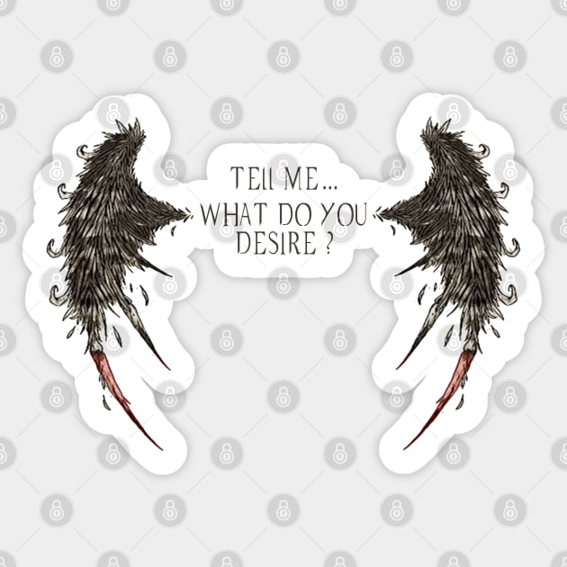 Lucifer Morningstar What Do You Desire? - Mightbelucifer Sticker by mightbelucifer